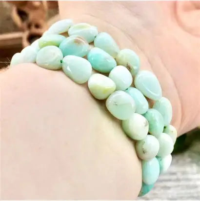 Amazonite Jelly Bean Bracelet-10mm