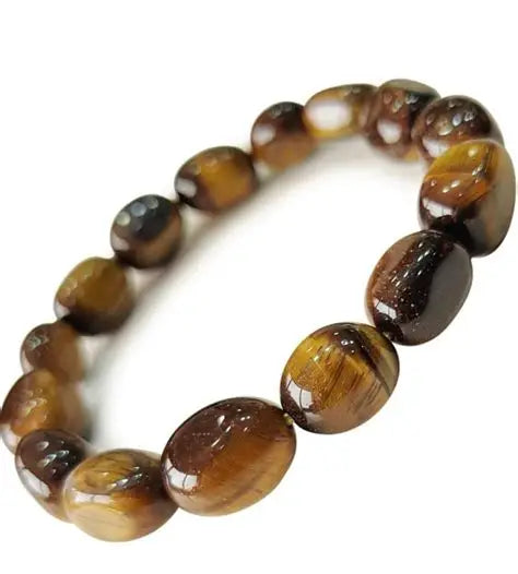 Gold Tiger's Eye Jellybean Bracelet-10mm