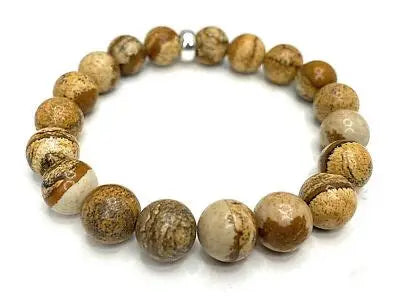 Picture Jasper Jellybean Bracelet-10mm