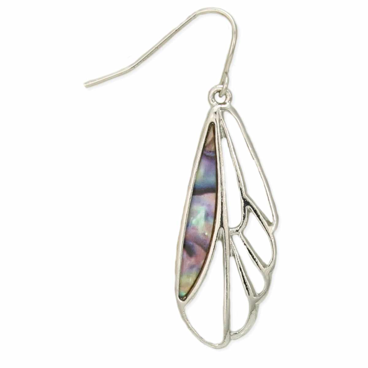 Abalone Butterfly Wings Silver Earrings