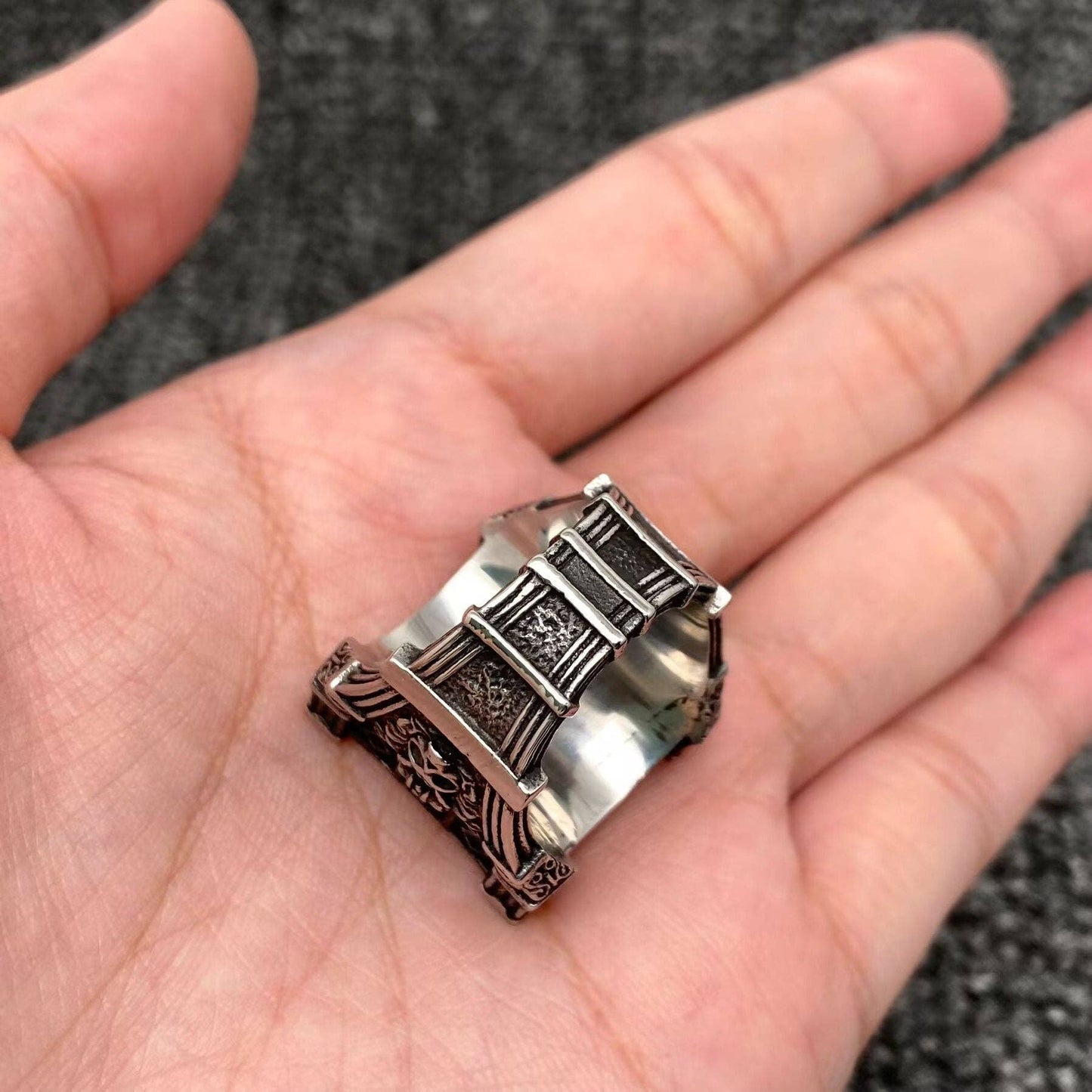 Vintage Gothic Skull Square Stainless Steel Ring