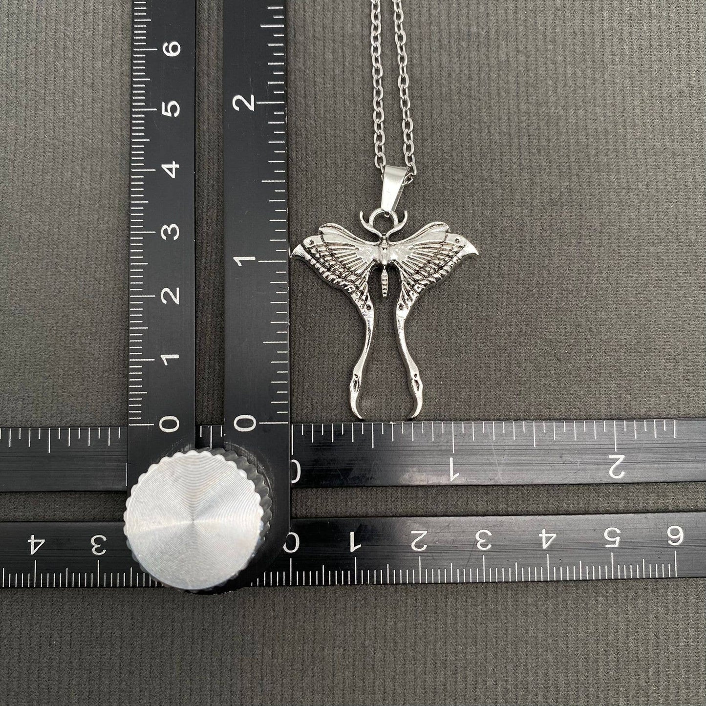 Silver Tone Alloy Moth Necklace