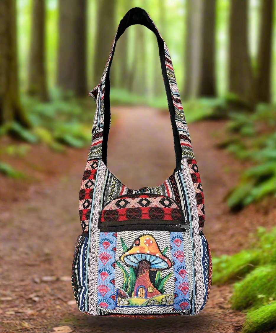 Cotton Patch Zip Side Pocket King Mushroom Bag