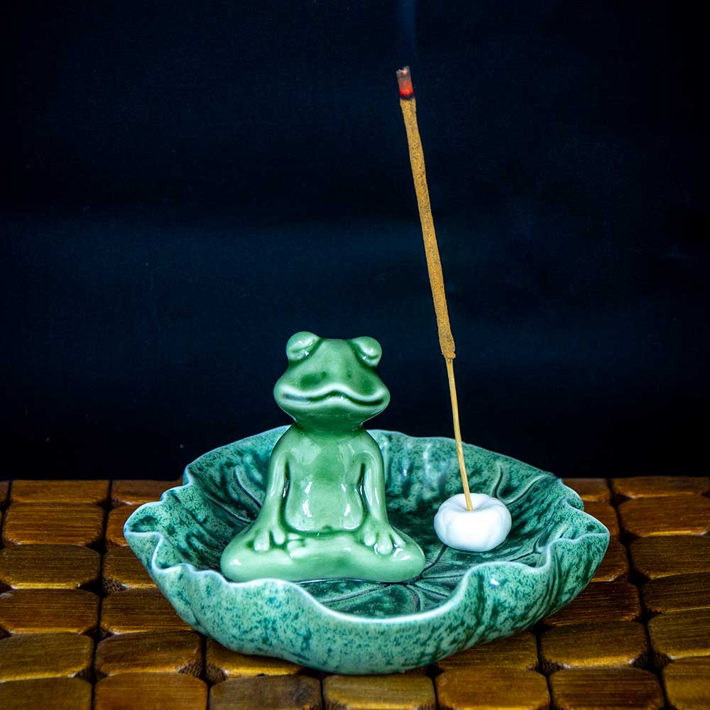 Ceramic Incense Holder - Meditating Frog