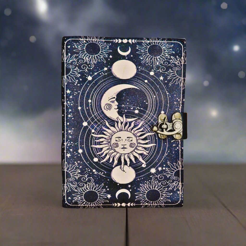 Celestial Bond Blank Leather Journal (5 x 7 in.)