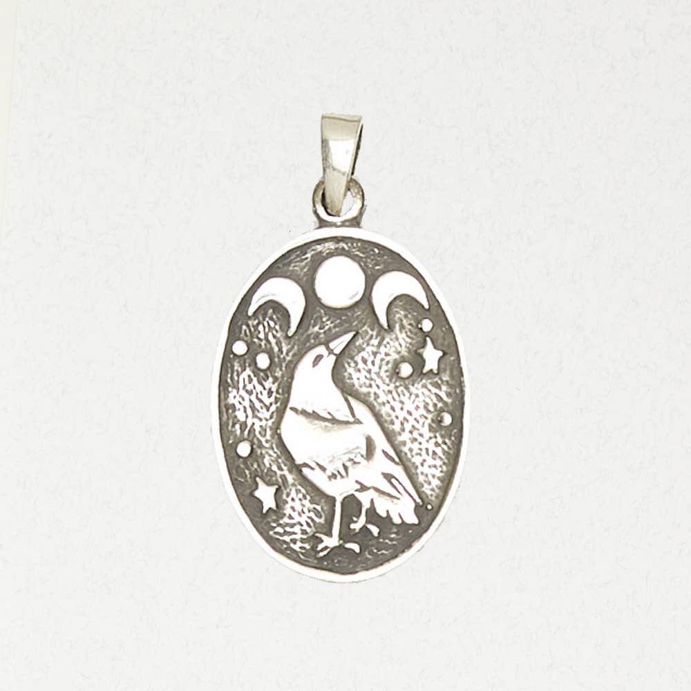 Celtic Pewter Pendant Necklace - Celtic Raven