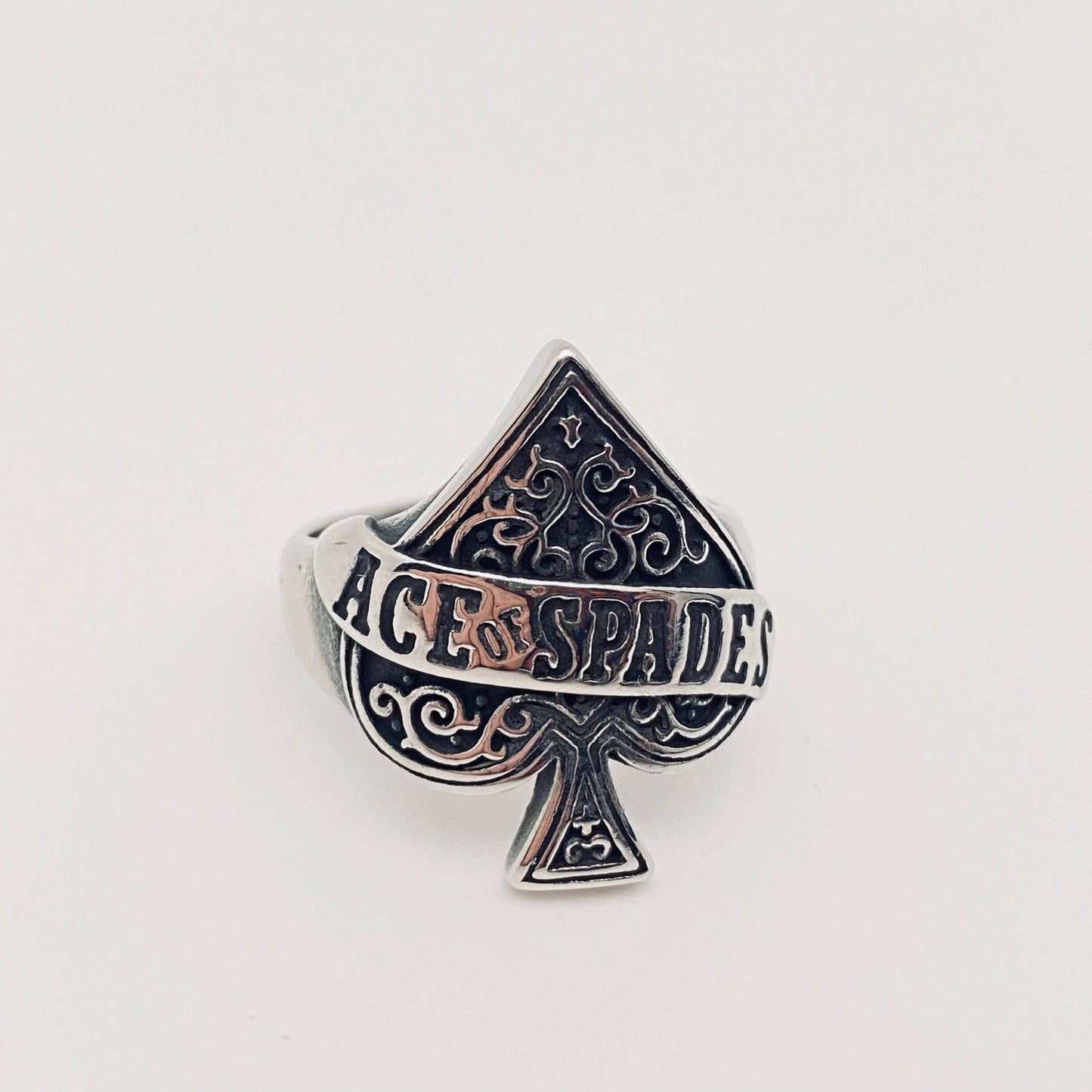 Stainless Steel Poker Spade Ring