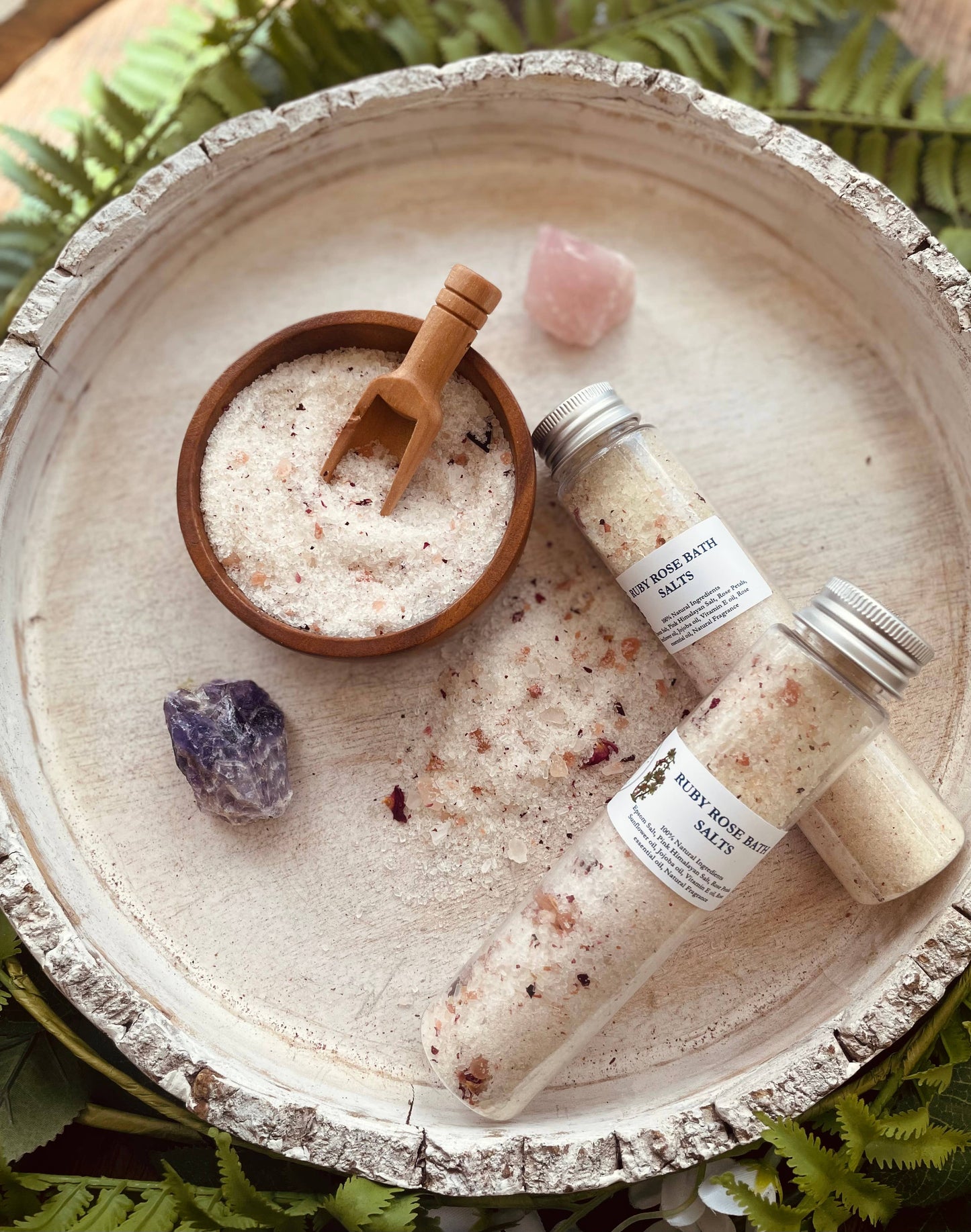 Ruby Rose Herbal Bath Salt Tubes