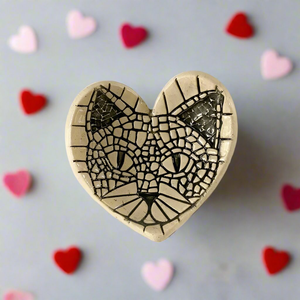 Cat Face Trinket Pottery Bowl