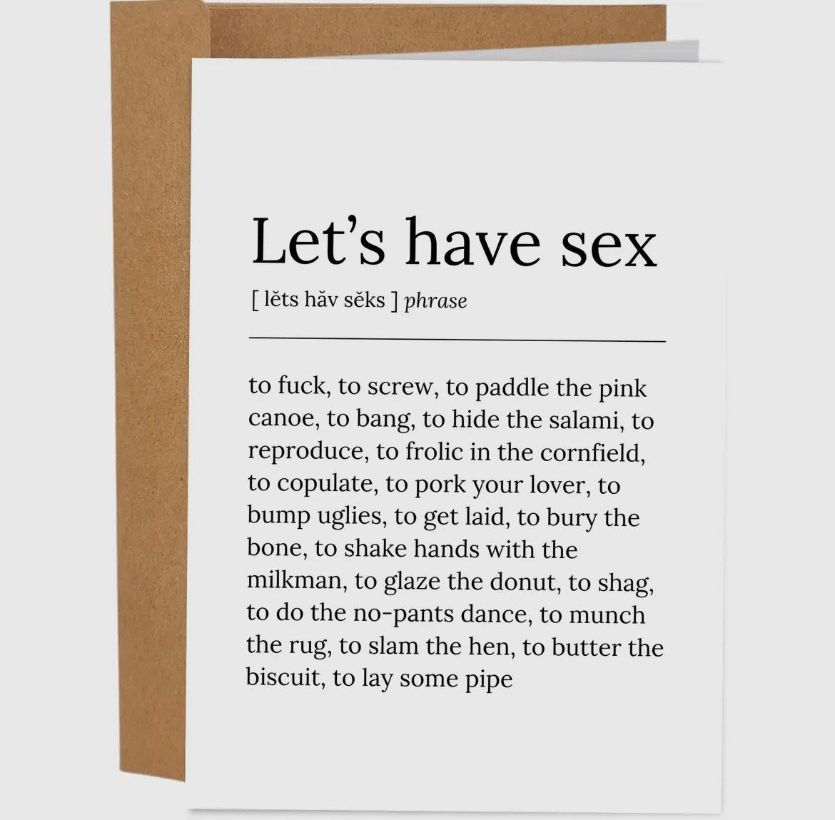 Let s Have Sex Greeting Card Back To The Gypsy 