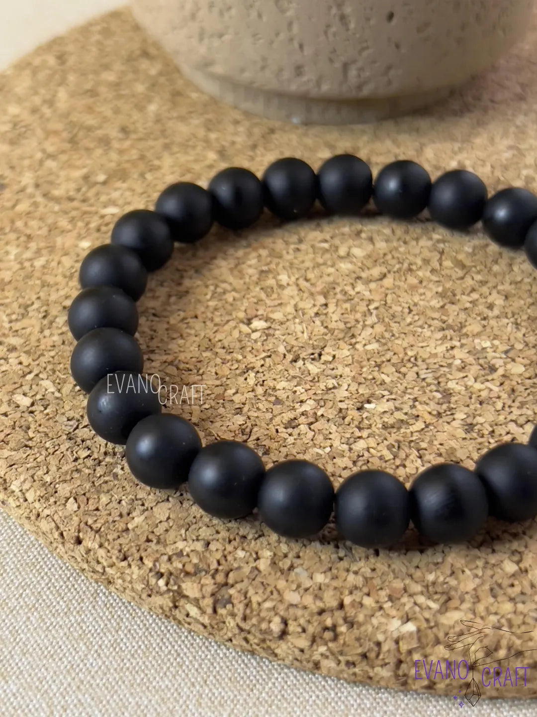Matte Black Onyx Stone Bracelet 8mm