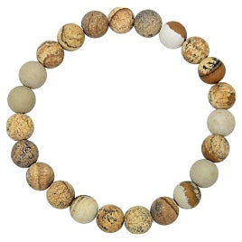 Matte Picture Jasper Stone Bracelet 8mm