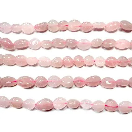 Rose Quartz Jelly Bean Bracelet-10mm