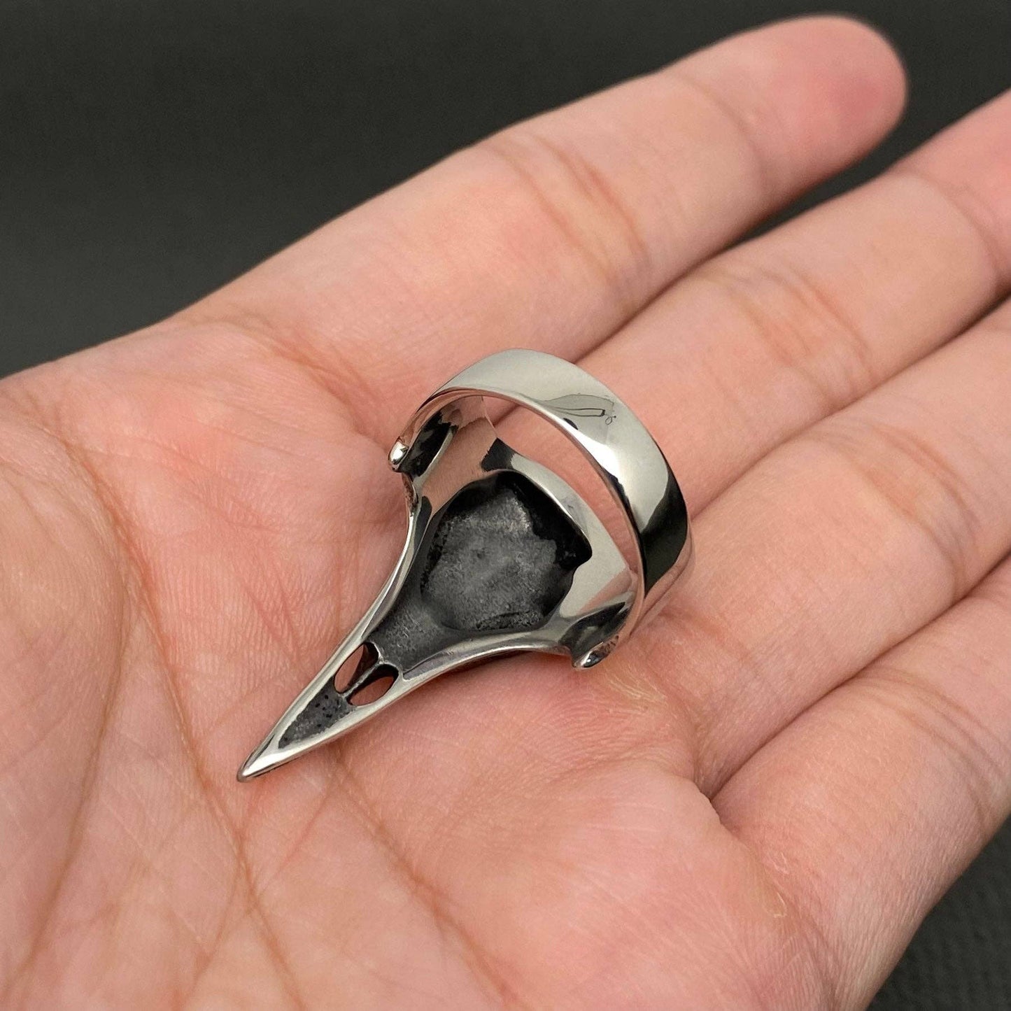 Trinity Knot Viking Celtic Crow Skull Stainless-Steel Ring