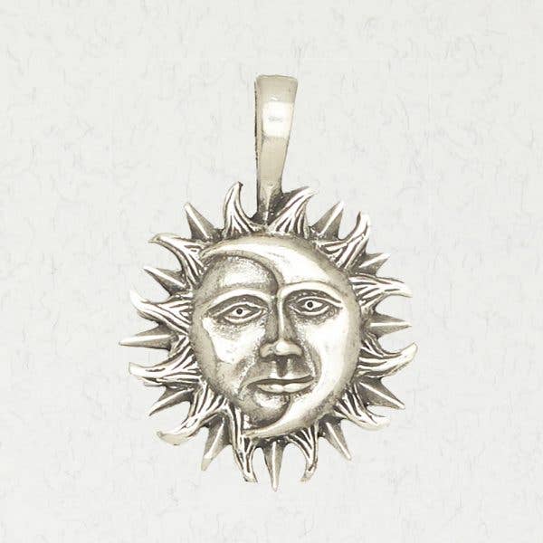 Pewter Pendant Necklace - Sun & Moon