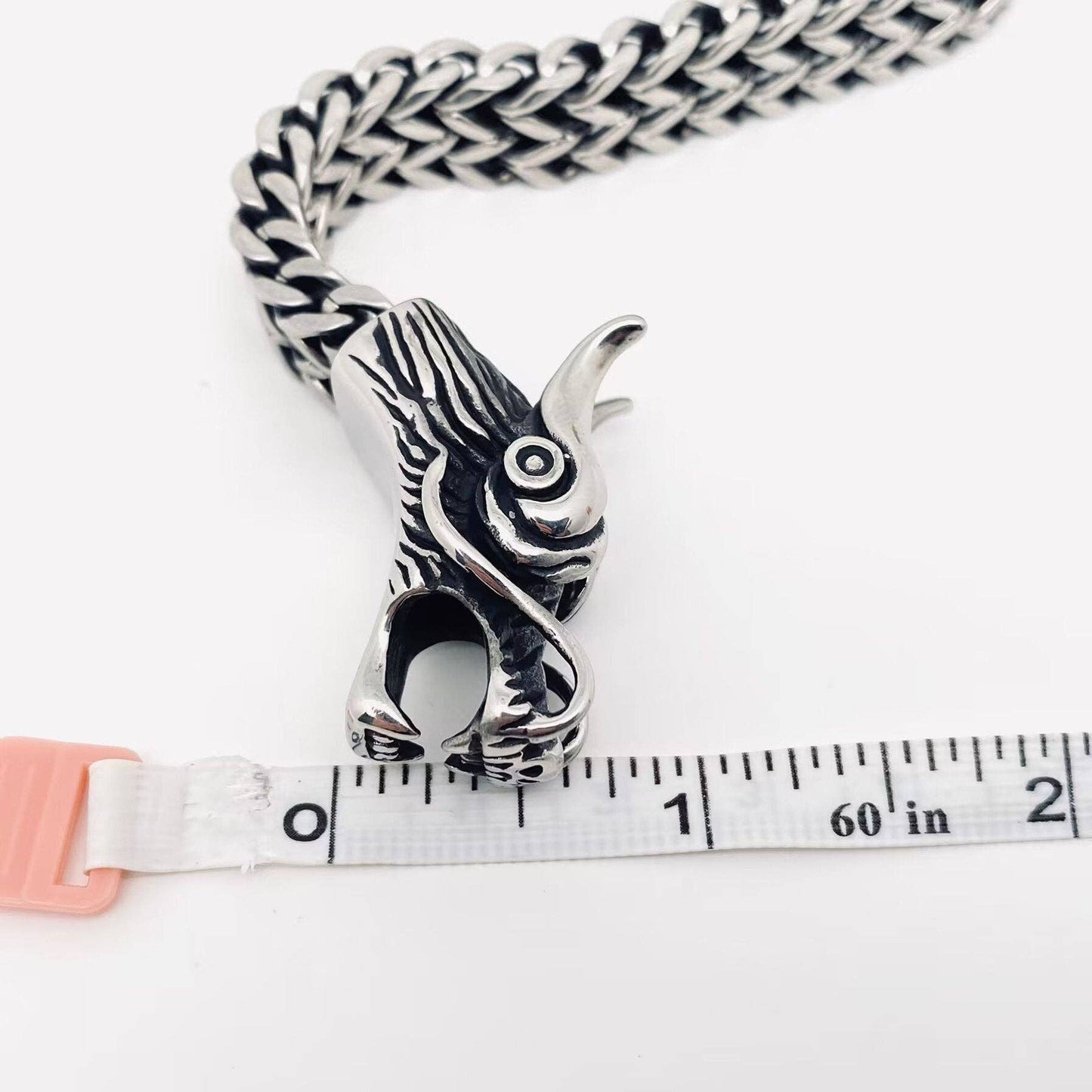 Vintage Stainless Steel Double Dragon Head Bracelet