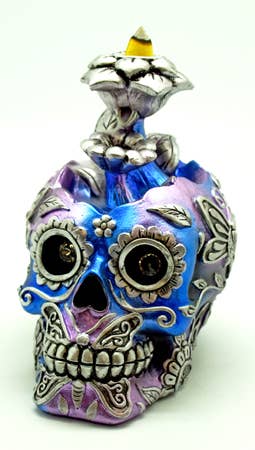 Metallic Skull Back Flow Incense Burner