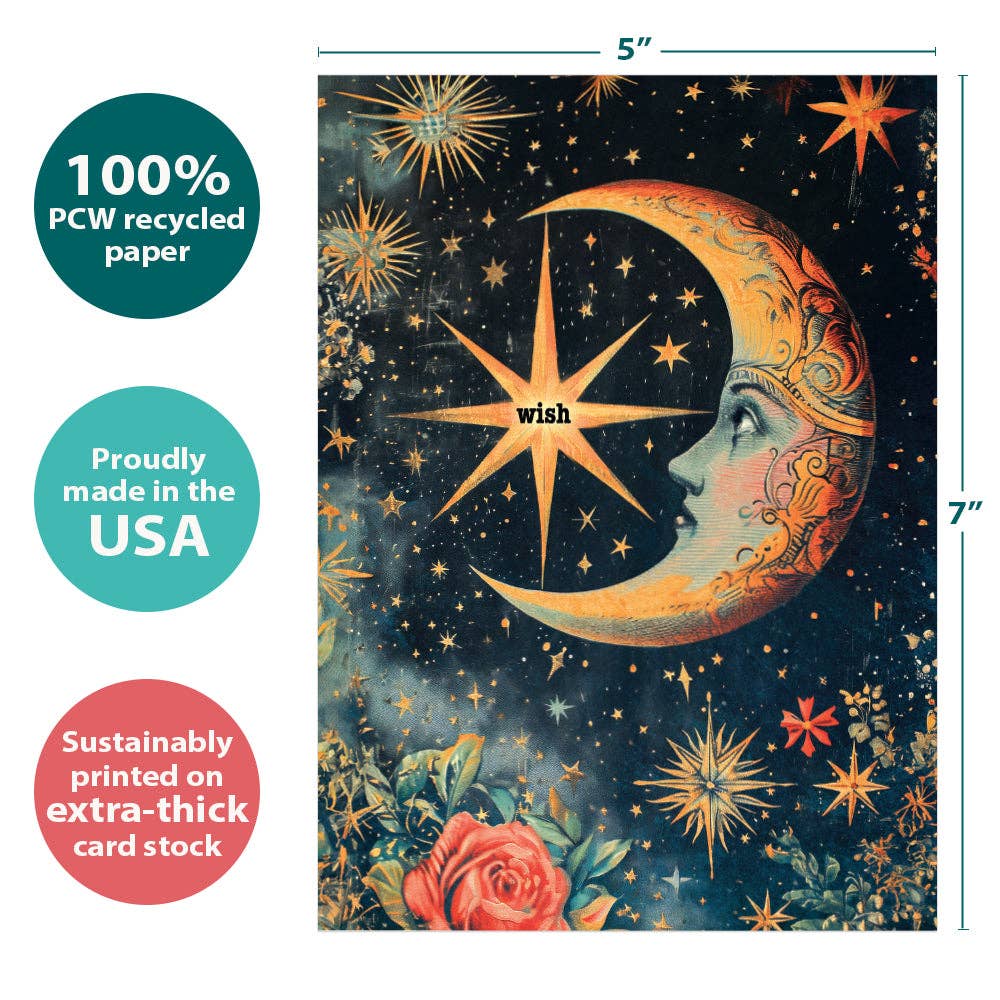 Crescent Moon Wish Birthday Card