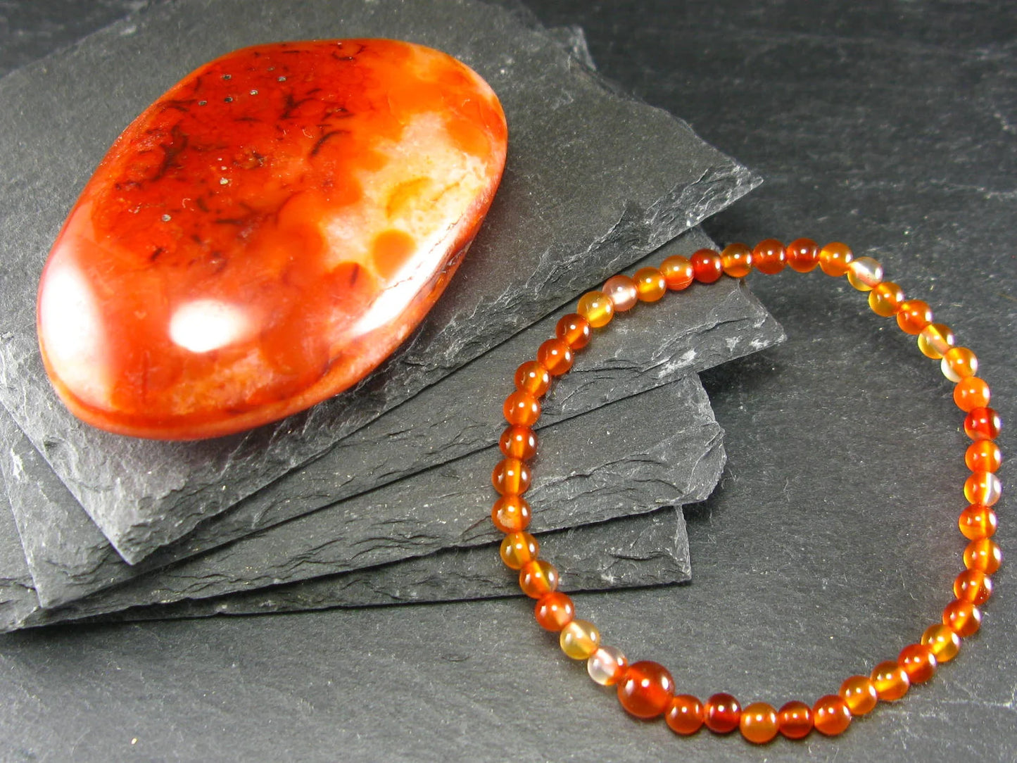 Carnelian Stone Bracelet 4mm