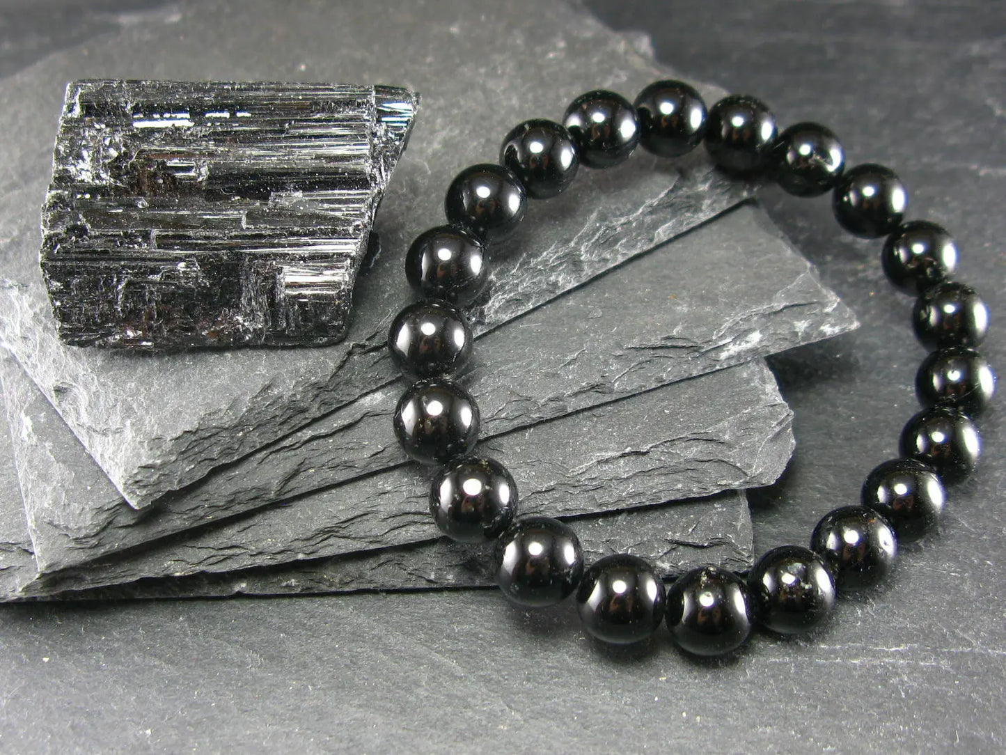 Black Tourmaline Stone Bracelet 8mm