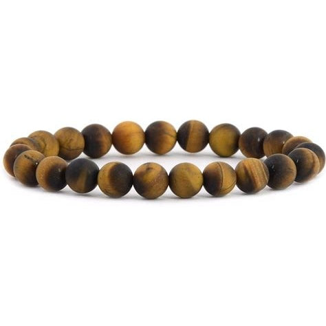 Matte Gold Tiger's Eye Stone Bracelet 8mm