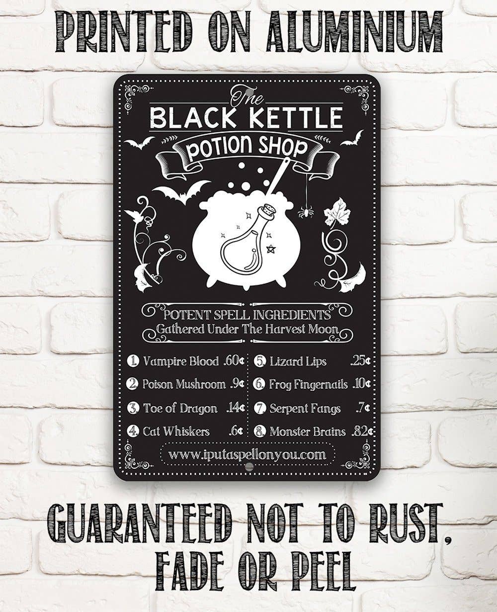 Black Kettle Potion Shop - Metal Sign