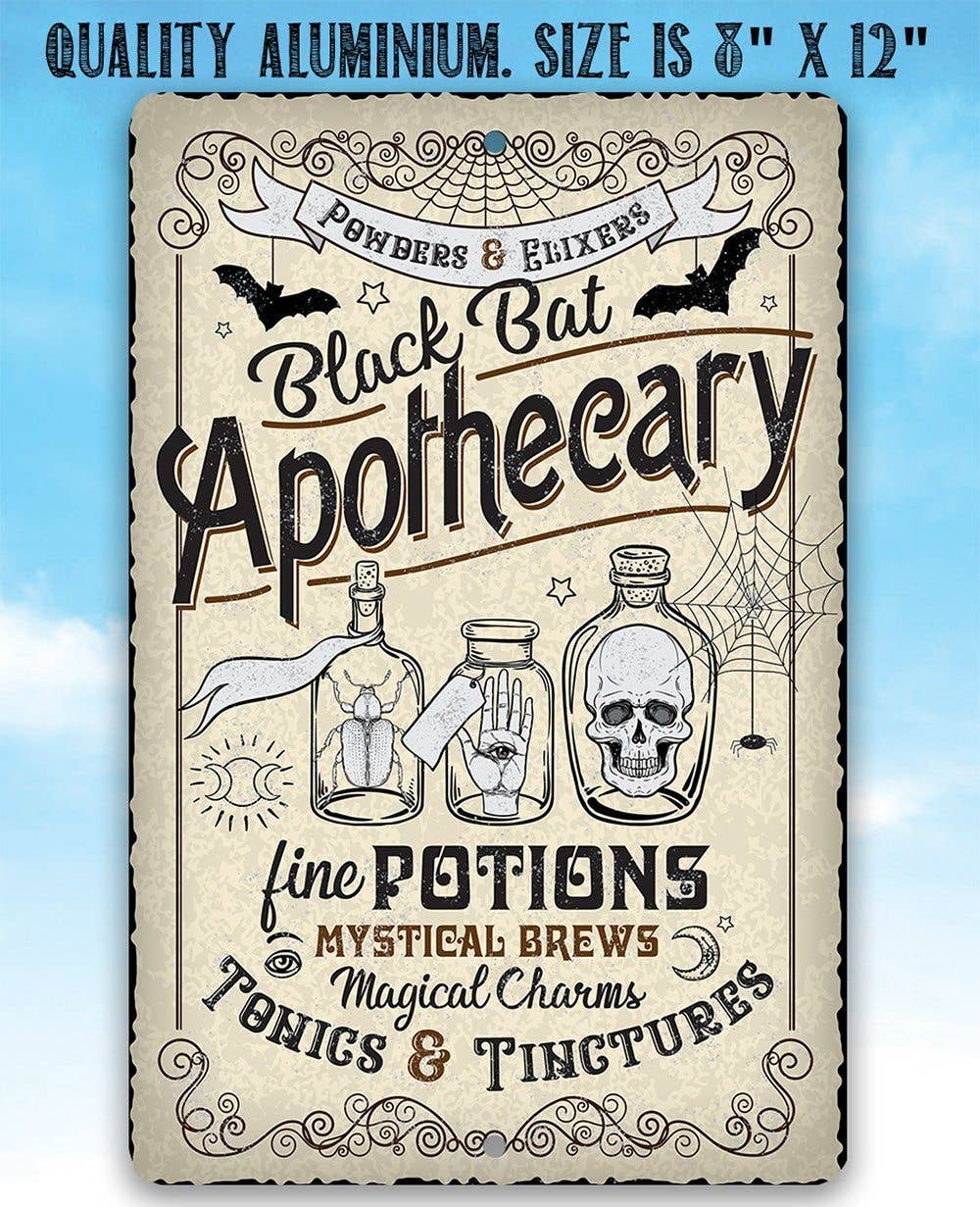 Black Bat Apothecary - Metal Sign