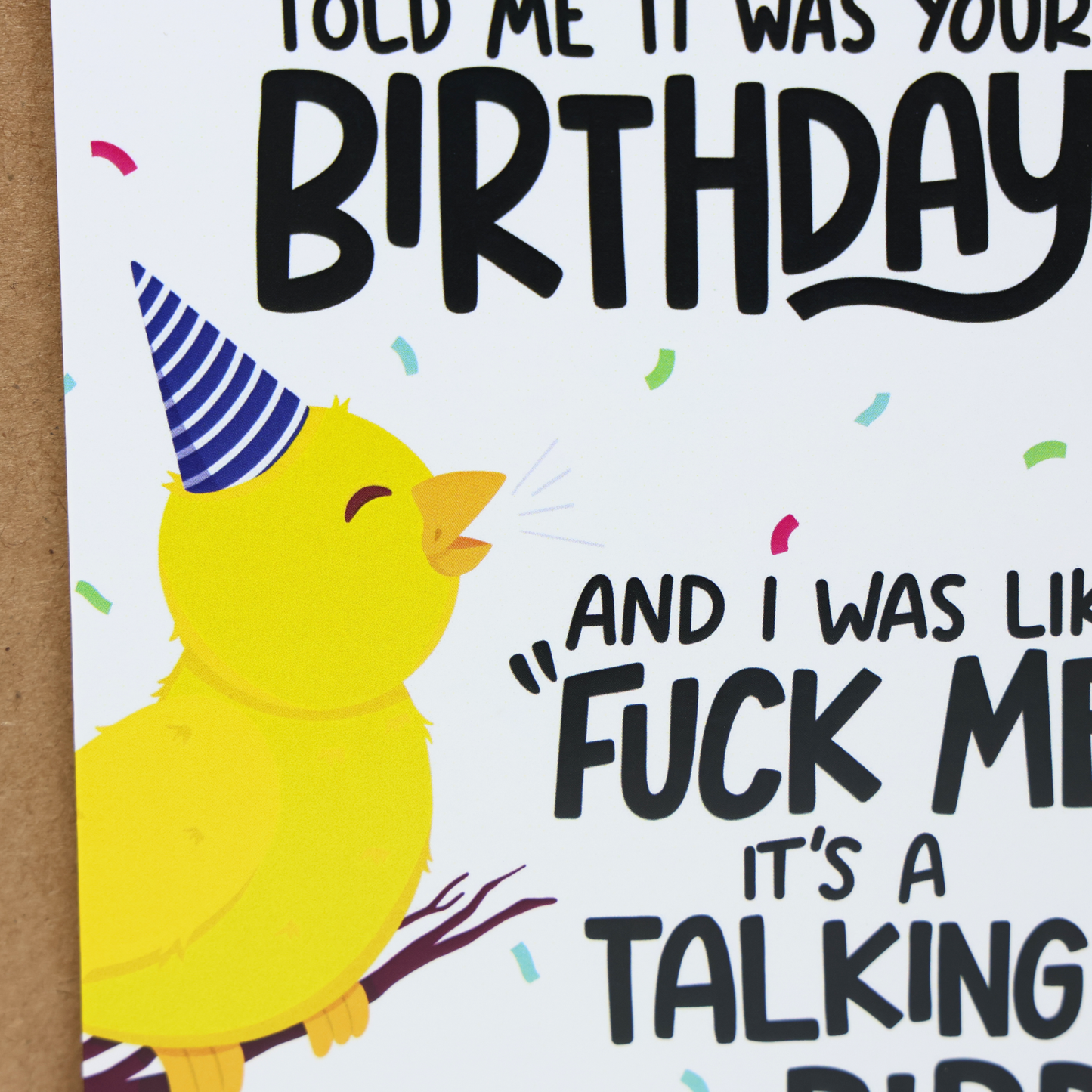 Little Birdie Funny Birthday Card for Men or Women 5x7 Inch