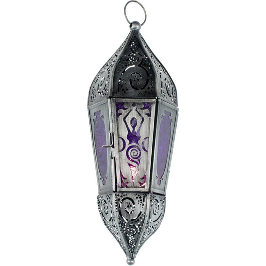 Glass & Metal Lantern Goddess Purple