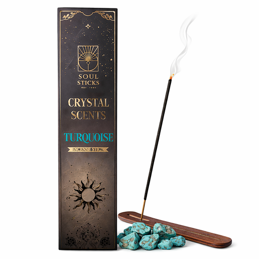 Turquoise Crystal Scents Incense Sticks Smudge Kit