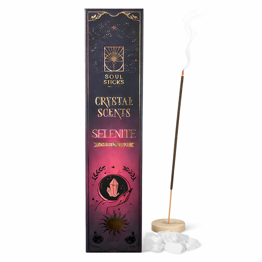 Selenite Crystal Scents Incense Sticks Smudge Kit