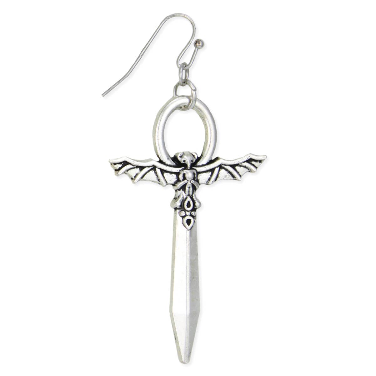 Sacred Dagger Silver Sword Earrings