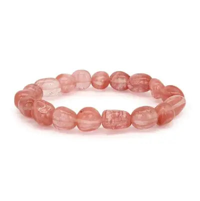 Cherry Quartz Jelly Bean Bracelet-10mm