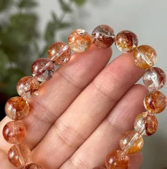 Fire Quartz Stone Bracelet 10mm