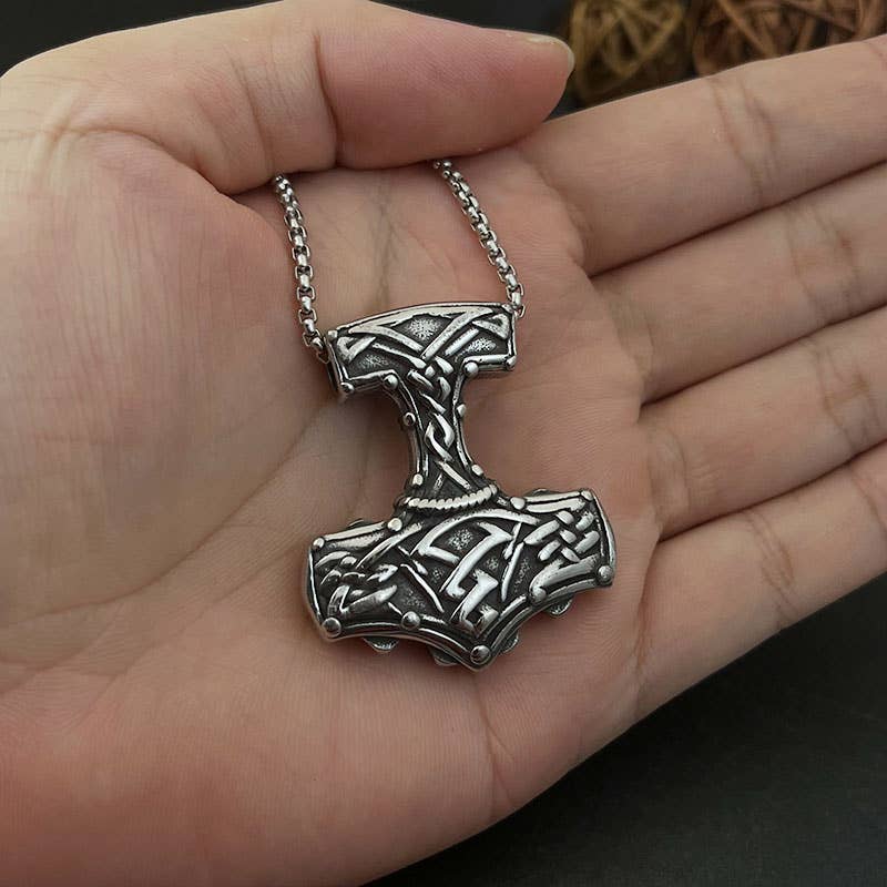 Vintage Viking Thor's Hammer Pendant Necklace