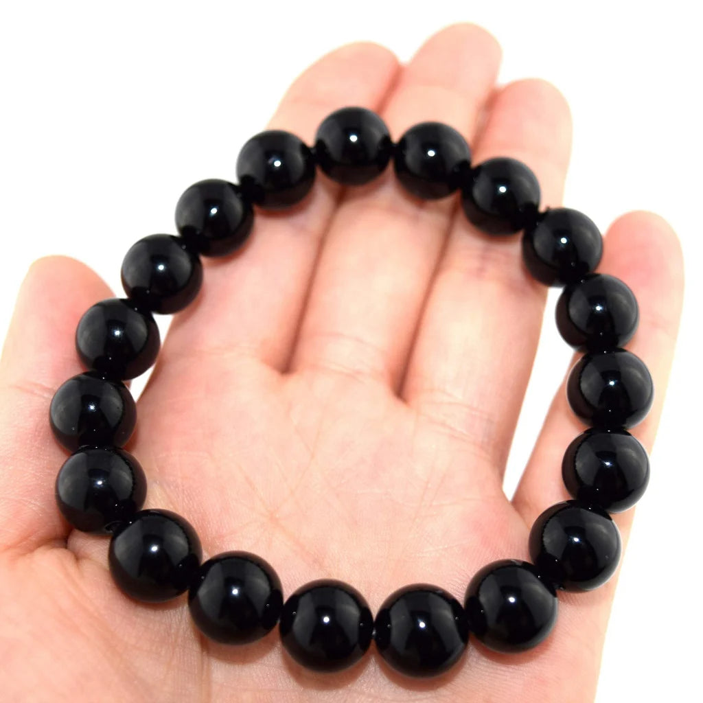 Men's Black Onyx Stone Bracelet-10MM