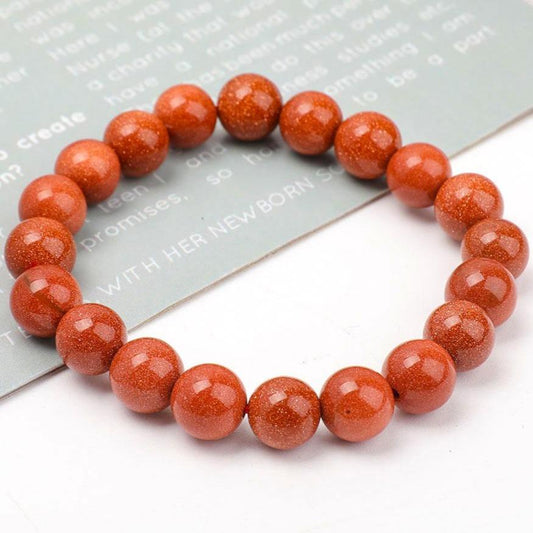 Men's Gold Sandstone Stone Bracelet-10MM