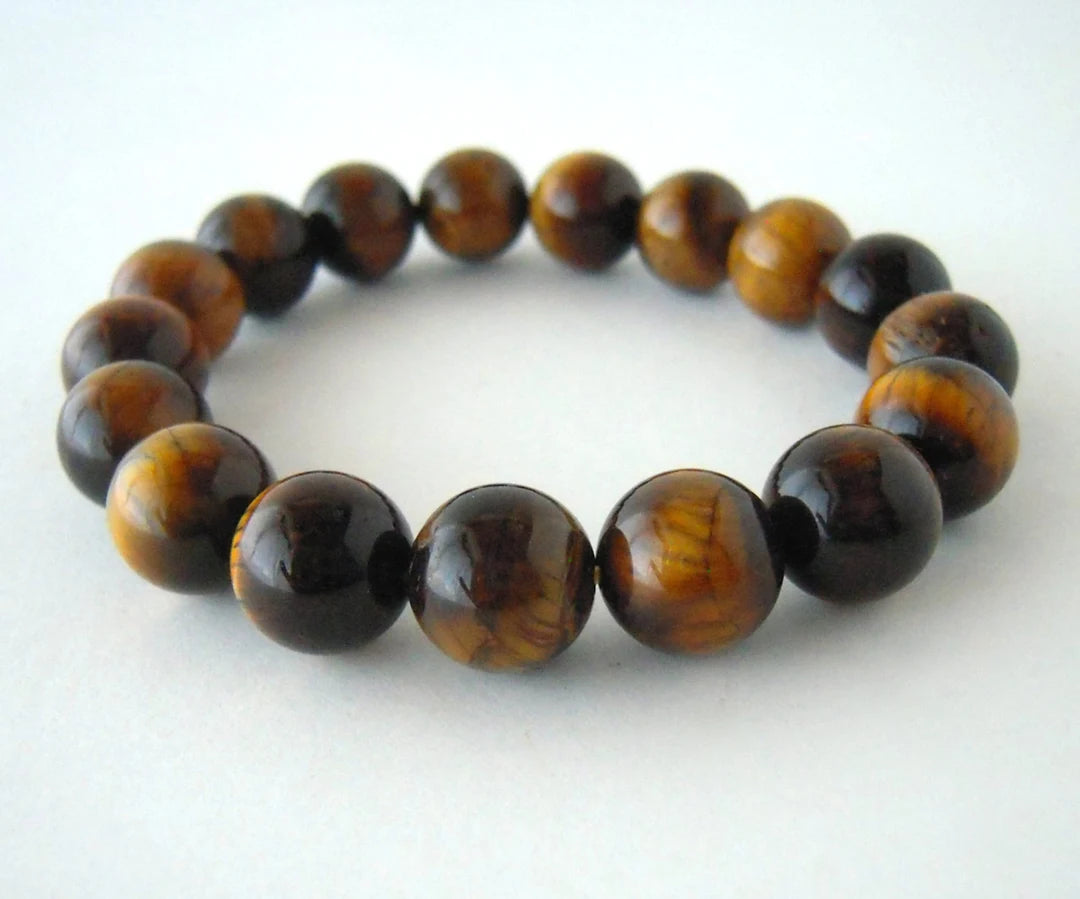 Men's Gold Tiger's Eye Stone Bracelet-10MM