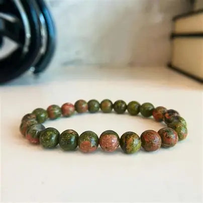 Men's Unakite Stone Bracelet-10MM