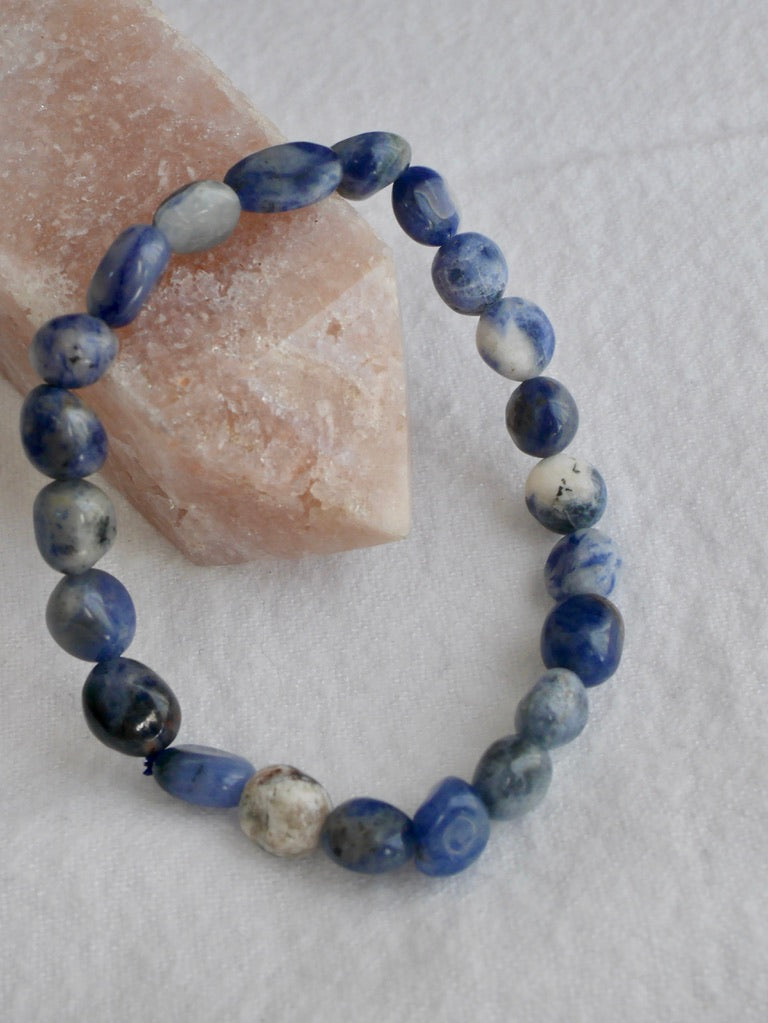 Sodalite Jelly Bean Bracelet-10mm