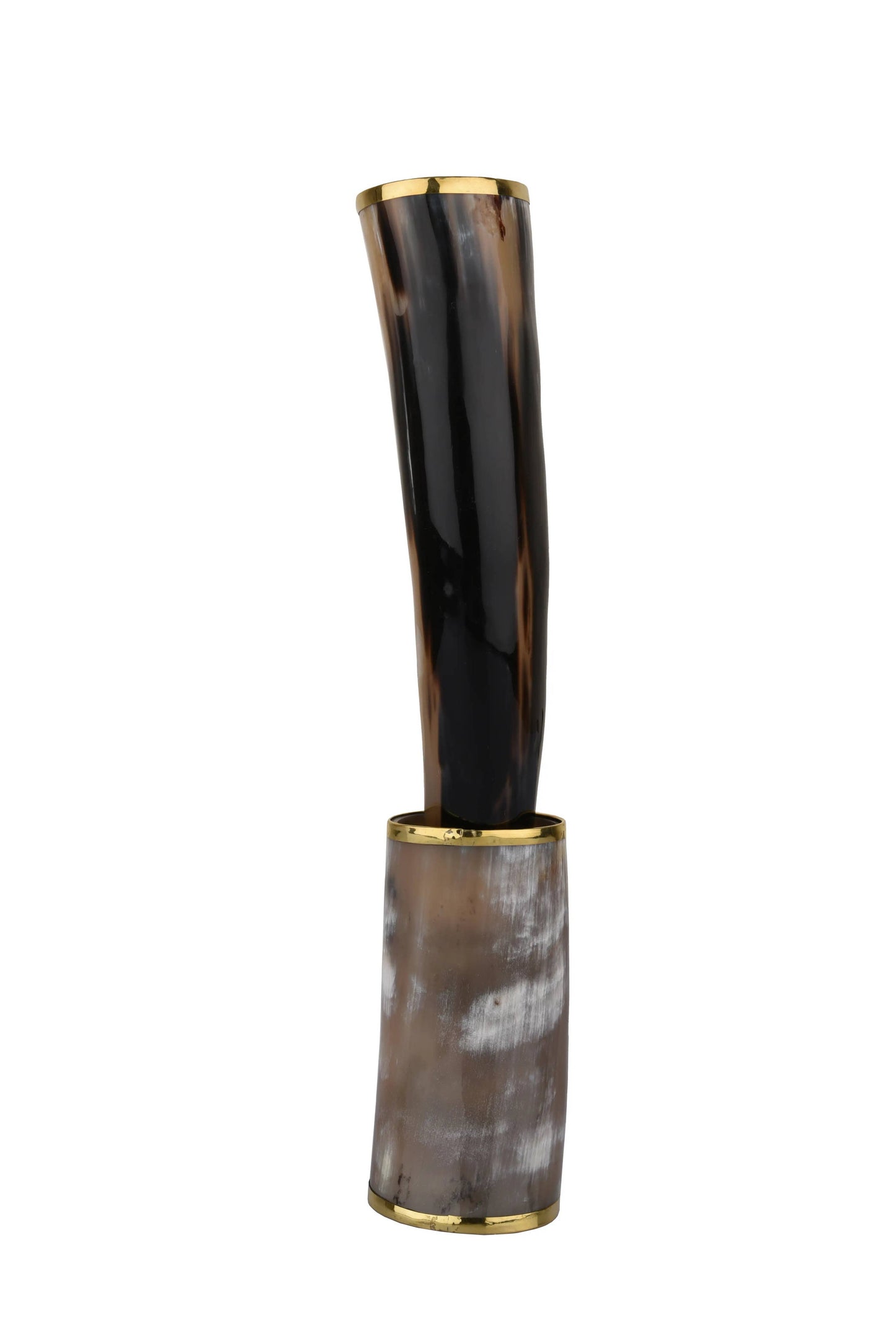 Drinking Horn with Stand - Holds Upto 16 oz, Metallic Finish