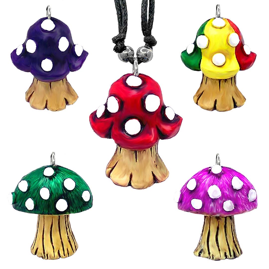 Mushroom Durepox Resin Figurine Unisex Pendant Necklace