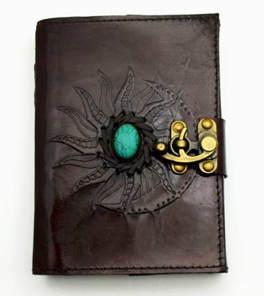 Sun Moon Leather Embossed Journal