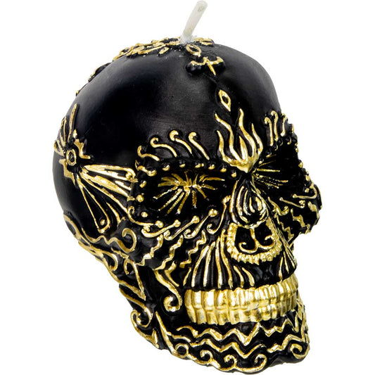 Intention Candle - Skull Black & Gold