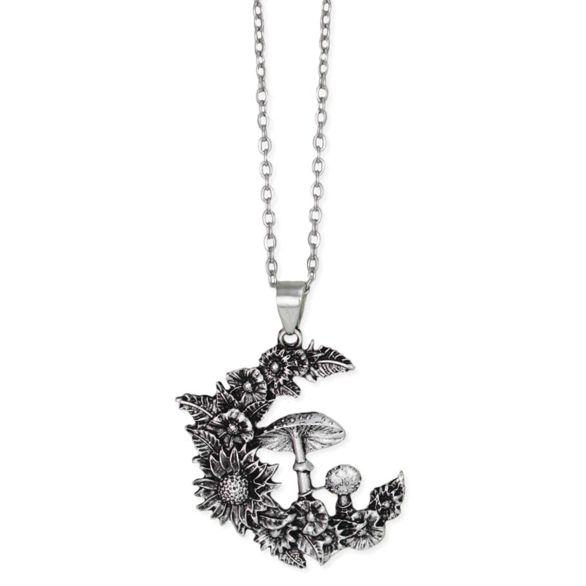 Mystic Mushroom Flower Moon Necklace