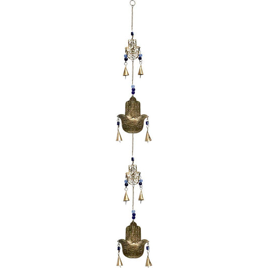 Brass Bell Chime String - Fatima Hands w/ Beads