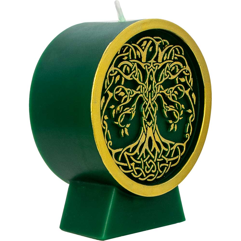 Intention Candle - Tree of Life Green & Gold