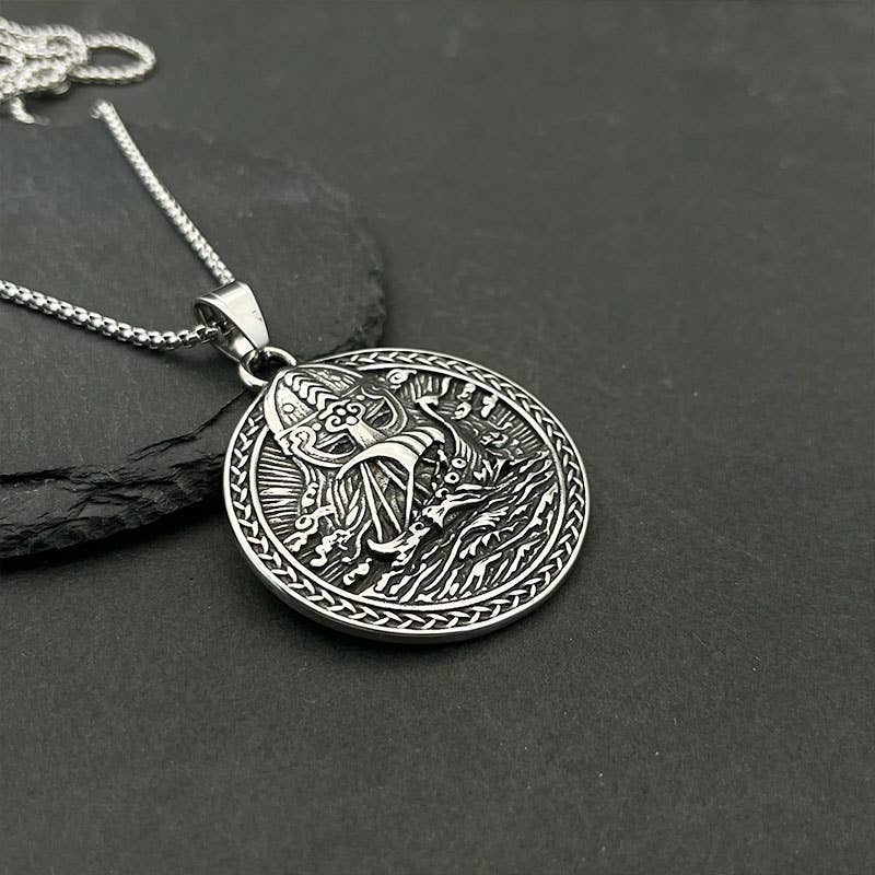 Viking Ship Titanium Necklace