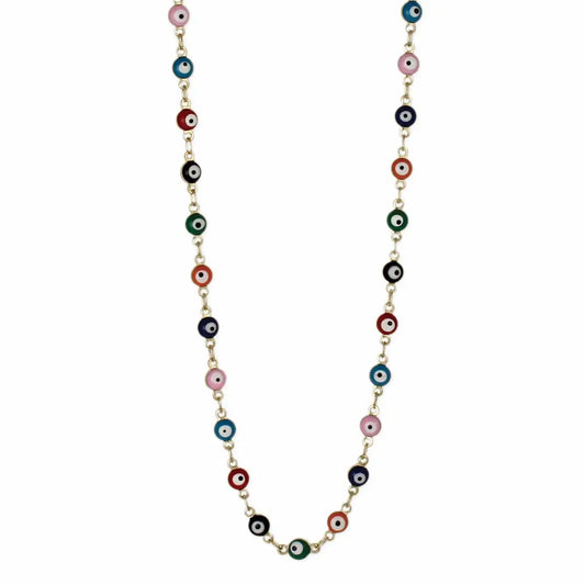 Multicolor Tiny Eye Bead Necklace