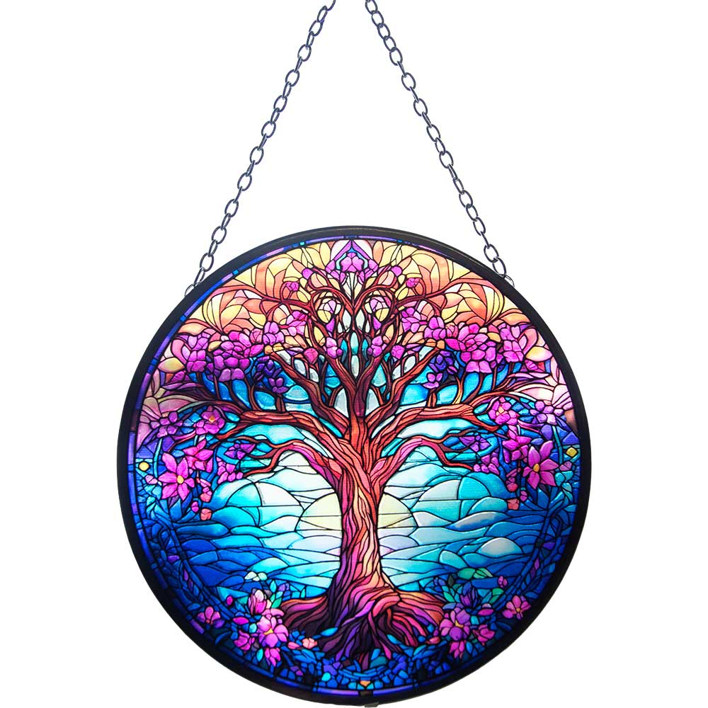 Glass Suncatcher 6in - Colorful Tree of Life